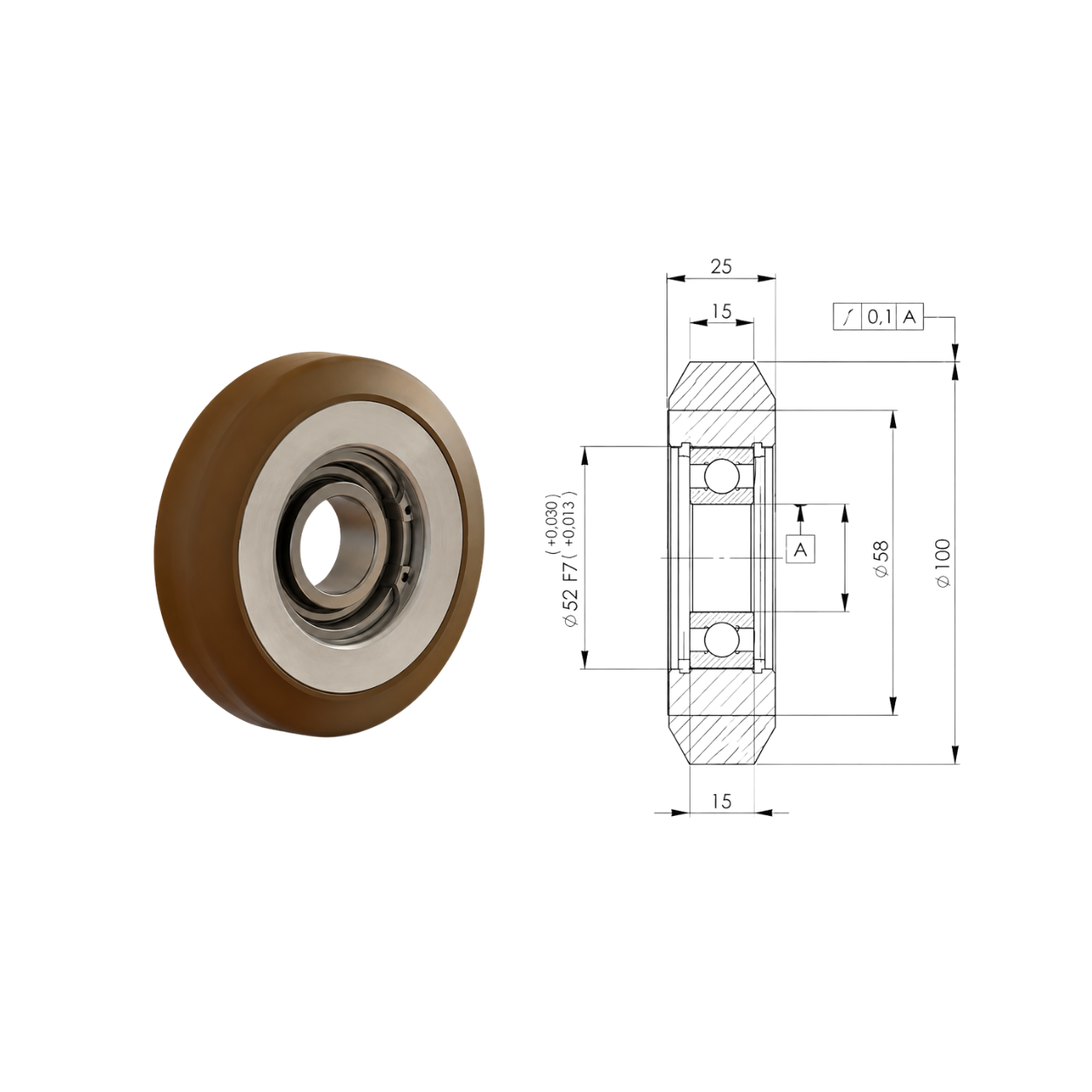 Rolle Ø 70 × 25