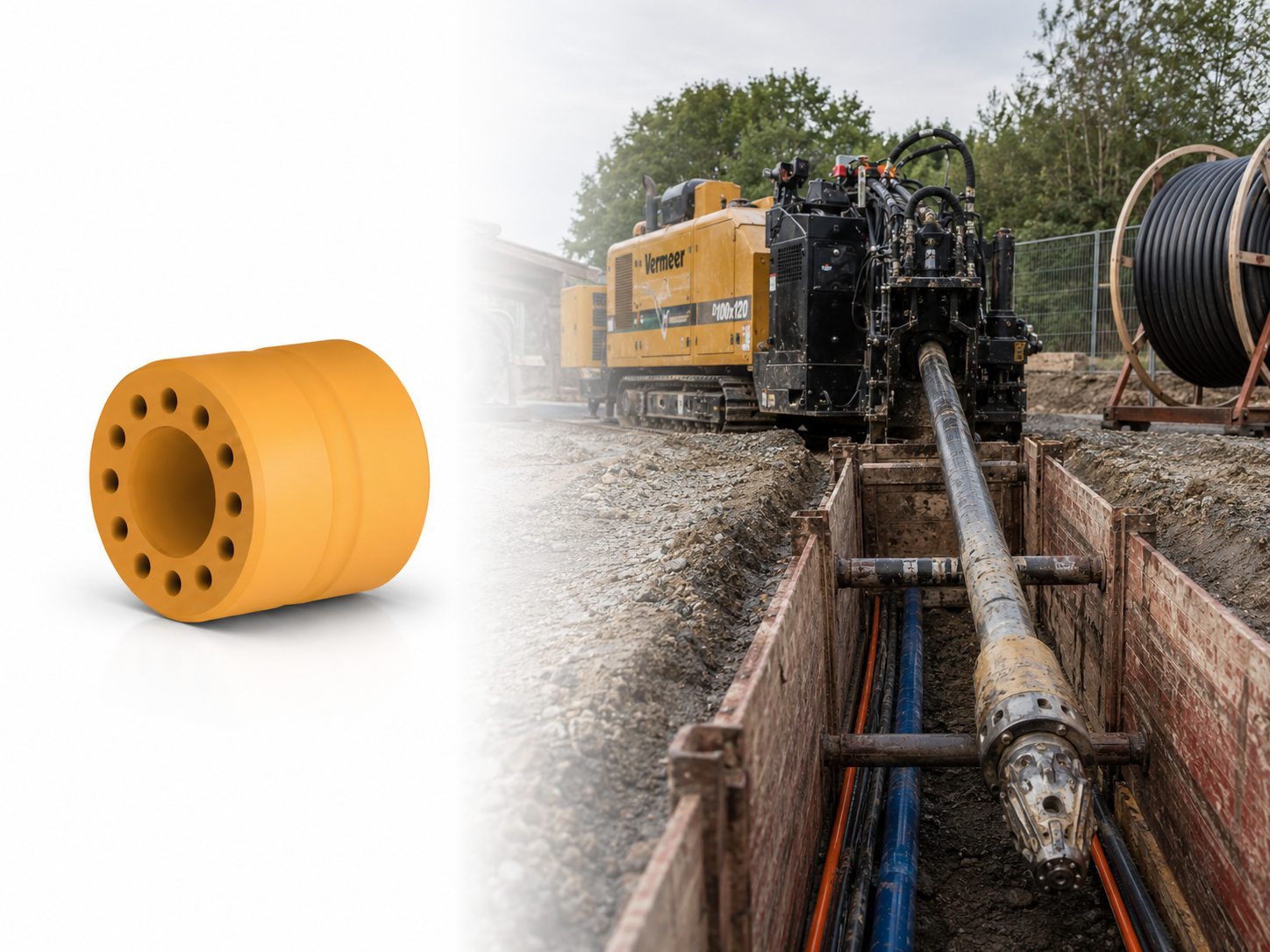 Elastomer-Formteile aus ACLATHAN im grabenlosen Bauverfahren